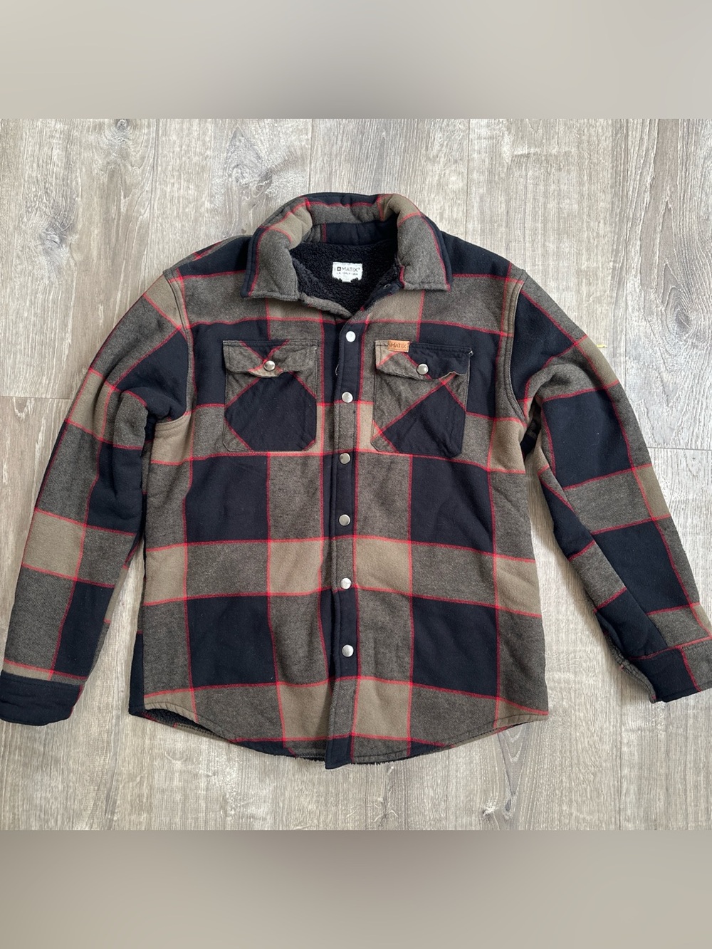 Matix Black, Brown & Red Plaid Shacket